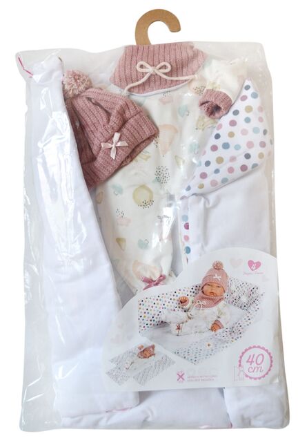 Llorens M738-88 oblečenie pre bábiku bábätko NEW BORN veľkosti 40–42 cm s doplnkami