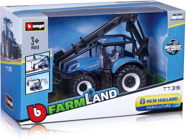 Bburago Farm Traktor 10cm New Holland T7.315 HD - Forsttraktor