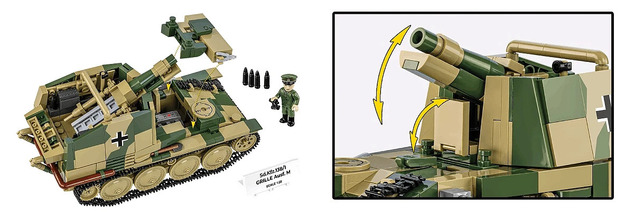 Cobi 2665 World War II Sd.Kfz. 138/1 GRILLE Ausf. M, 1:28, 724 k, 1 f