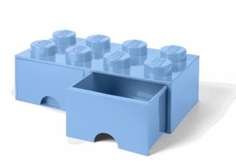 LEGO® úložný box 8 - so zásuvkami bledomodrá 250 x 500 x 180 mm