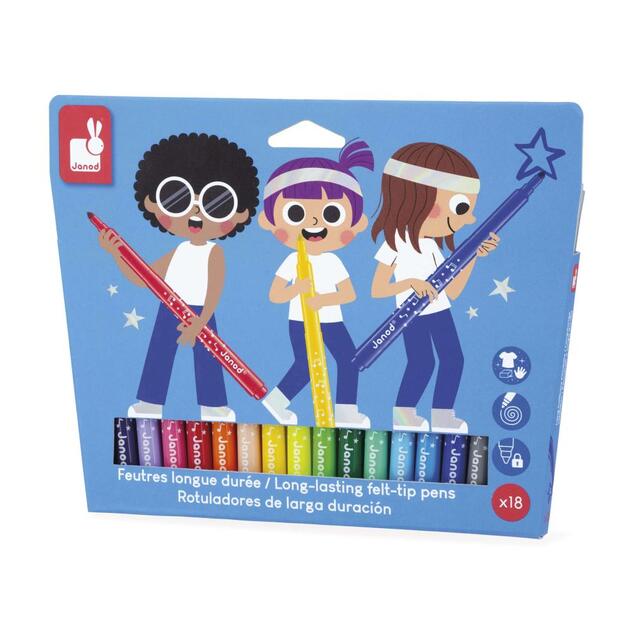 Janod Colorino Detské fixky 18 farieb