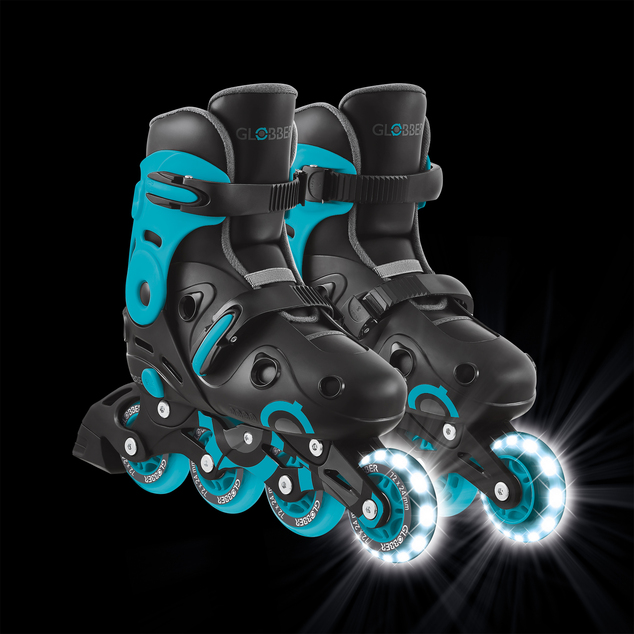 Globber Patins en ligne réglables 34-37 Noir-Aqua