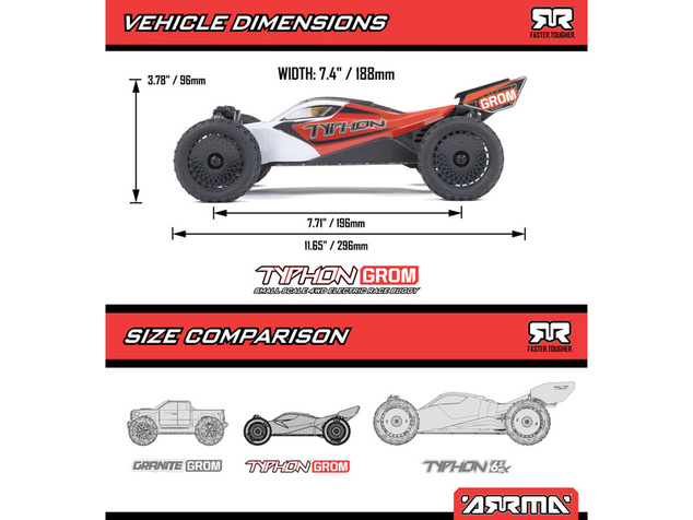 Arrma Typhon Grom 1:18 4WD Smart RTR modrá