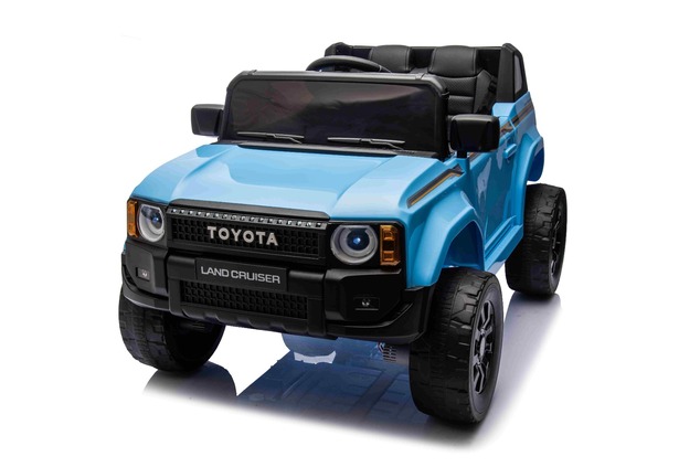 Elektrické autíčko Toyota Landcruiser 12V, modré, široké jednomiestne sedadlo, 2,4 GHz dia