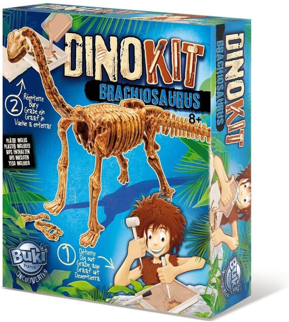 DinoKIT vykopávka a kostra Brachiosaurus