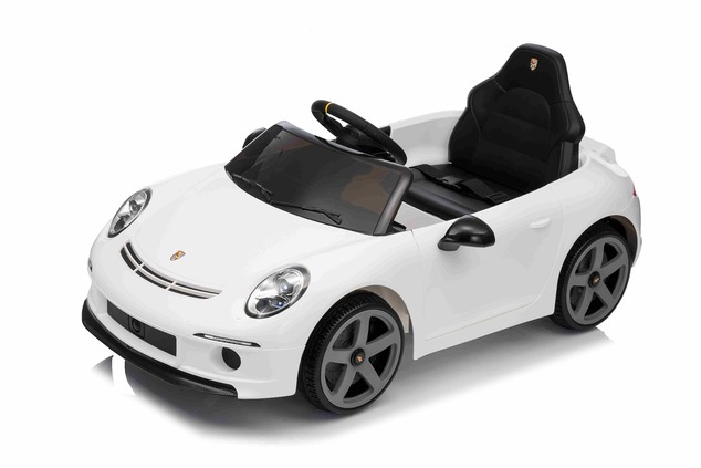 Elektrické autíčko RUF GT 12V, biele, Otváracie dvere, 2.4 GHz diaľkové ovládanie, LED sve