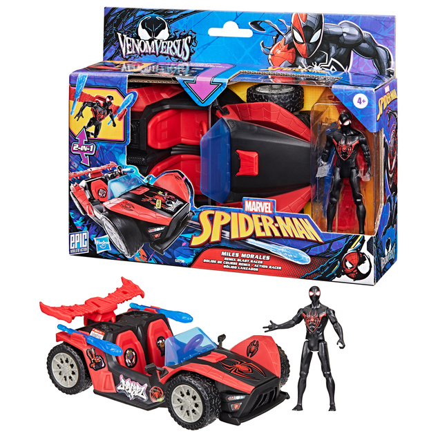 HASBRO - Spider-Man Venomversus Miles Figur mit Fahrzeug
