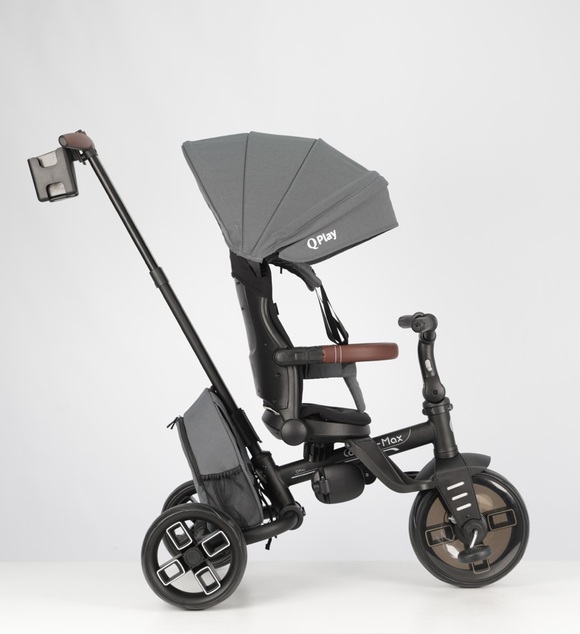 QPLAY Trojkolka Comfo Max Grey, 8 v 1, vek 10-72 mesiacov