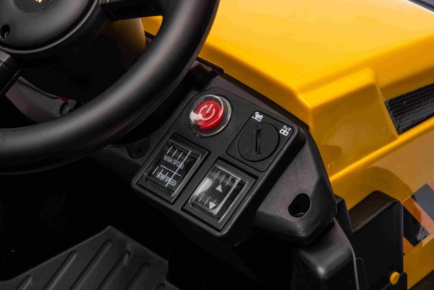 Licencovaný elektrický Báger Caterpillar, Jednomiestny, žltý, USB vstupom na MP3 Prehrávač