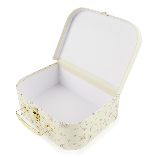 Bieco - Sada troch kartónových kufríkov - srnka Ella - vintage flowers
