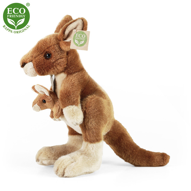 Kangourou en peluche avec bébé 27 cm ECO-FRIENDLY