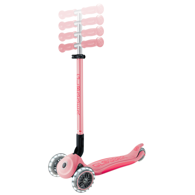 Globber otroški zložljiv skiro Elite Lights Pastel Pink