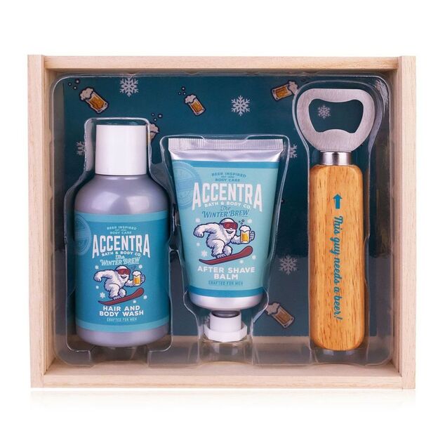 ACCENTRA Set za kupanje Men's Collection Winter s otvaračem za boce Cedrovina 150ml