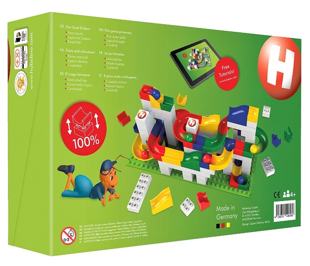 HUBELINO Guličkové dráha - set s kockami Basic 123 dielov