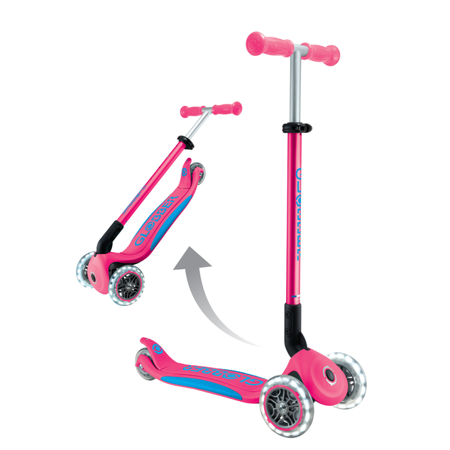 Globber detská skladacia kolobežka Elite Lights Fuchsia