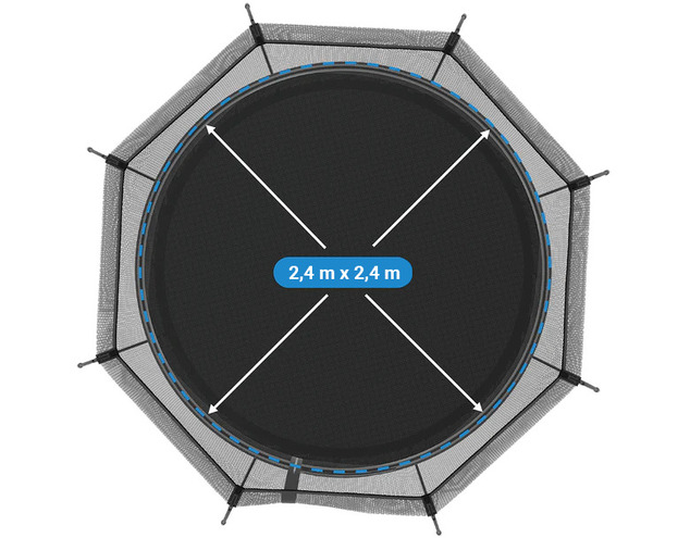 Springfree Trampoline® Compact Round (R54) Trampolína s ochrannou sieťou, 240 × 240 cm