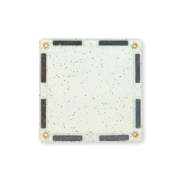 Cleverclixx Magnetická stavebnice Glitter Tiles Pack Transparent - růžová – 16 ks