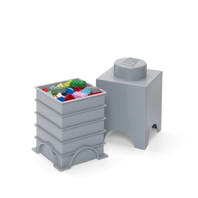 LEGO® úložný box 1 - šedý 125 x 125 x 180 mm