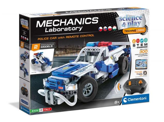 Clementoni Mechanické laboratórium - RC Policajné auto, 2 modely, 300 dielikov