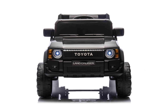 Elektrické autíčko Toyota Landcruiser 12V, čierne, široké jednomiestne sedadlo, 2,4 GHz di
