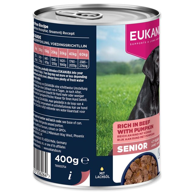 Konzerva EUKANUBA senior bohatá na hovädzie s tekvicou 400 g