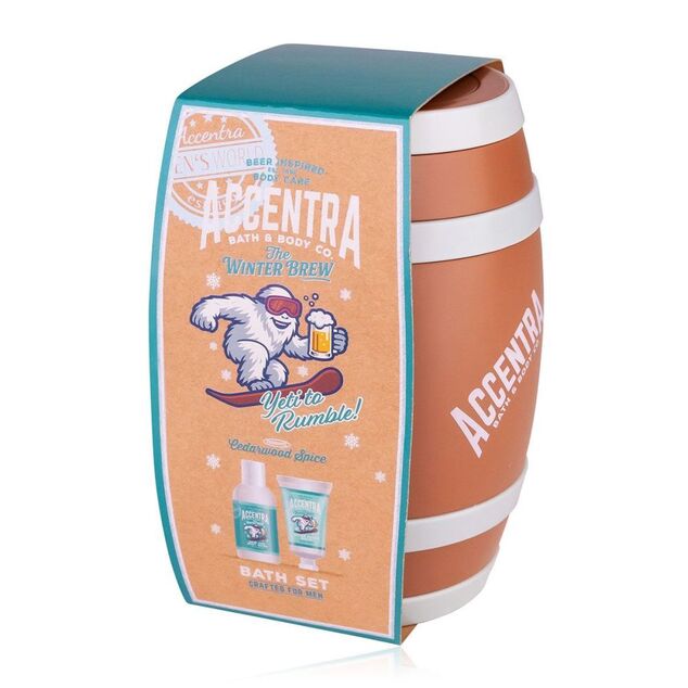 ACCENTRA Set da bagno Men's Collection Winter in scatola a forma di botte Legno di cedro 150m