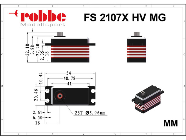 Robbe servo FS 2107X HV 21kg.cm 0.070s/60° MG Brushless