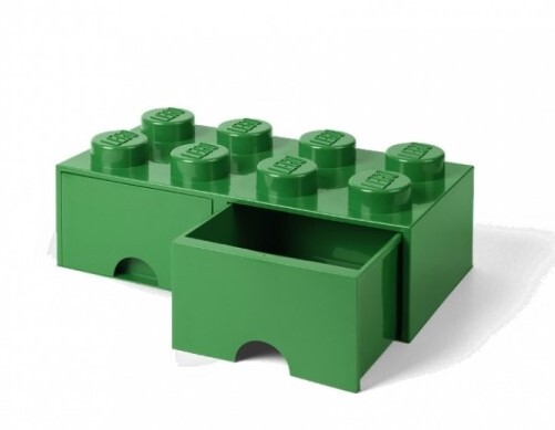 LEGO® úložný box 8 - so zásuvkami zelená 250 x 500 x 180 mm