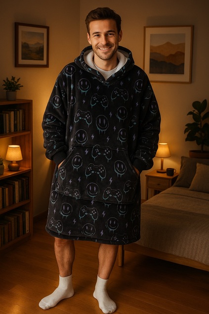 Cozy Noxxiez CH370 PC Spieler Druck - warme TV Hoodie-Decke mit Kapuze für Teenager