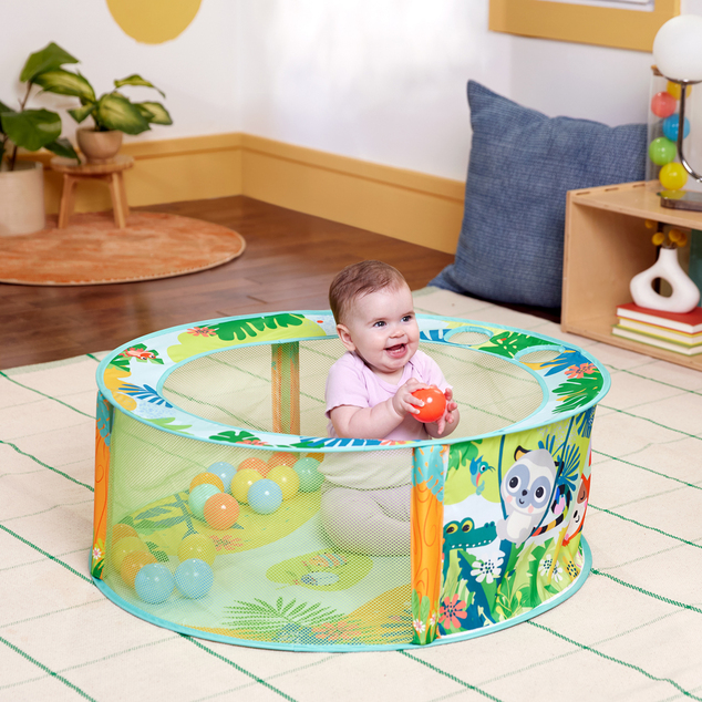 BRIGHT STARTS Piscine de jeu avec balles Rowdy Rainforest™ Stow &amp; Go, 6m+