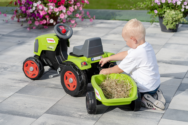 Falk Tractor de pedales Claas Arion 470 con remolque