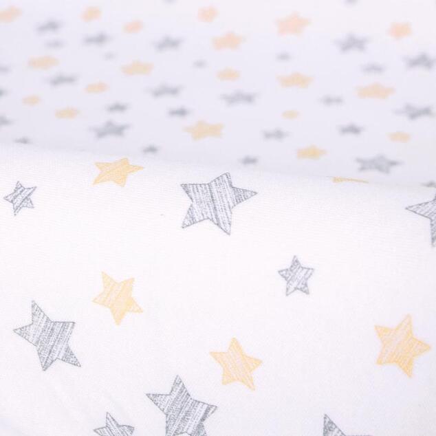 Poťah na prebaľovaciu podložku 50x70-80cm 2ks Light Grey+Yellow Stars
