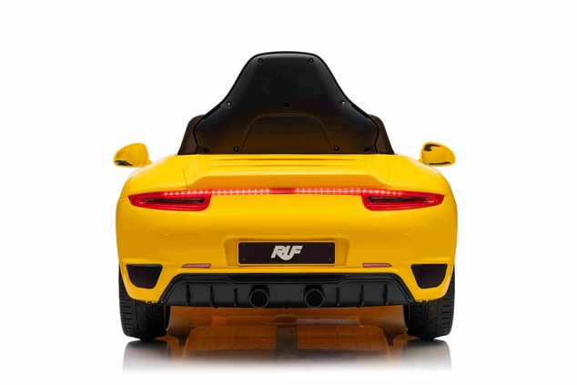 Elektrické autíčko RUF GT 12V, žlté, Otváracie dvere, 2.4 GHz diaľkové ovládanie, LED svet