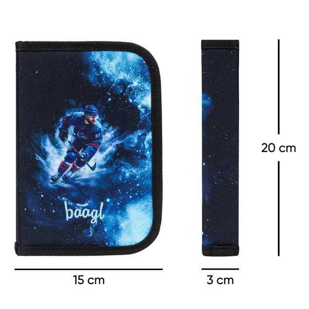BAAGL SET 3 Zippy Hockey: cartella, astuccio, sacchetto