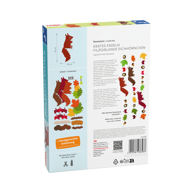 Haba Set creativo Primo infilare ghirlanda in feltro Scoiattolo