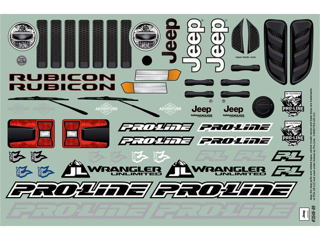 Pro-Line karoséria 1:10 Jeep Wrangler JL Unlimited Rubicon (Crawler 313mm)