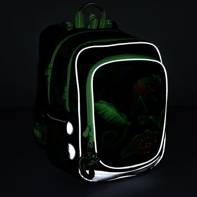 Zelený batoh s chameleónmi Topgal ENDY 22055