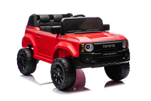 Elektrické autíčko Toyota Landcruiser 12V, červené, široké jednomiestne sedadlo, 2,4 GHz d