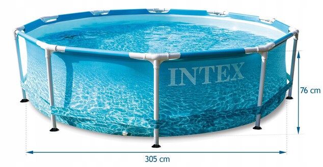 Záhradný bazén INTEX 28208 Beachside Metal Frame 305 x 76 cm s kartušovou filtráciou