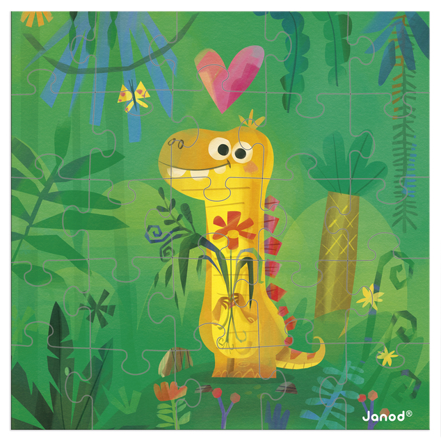 Janod Blahoželanie k narodeninám s puzzle Dinosaurus