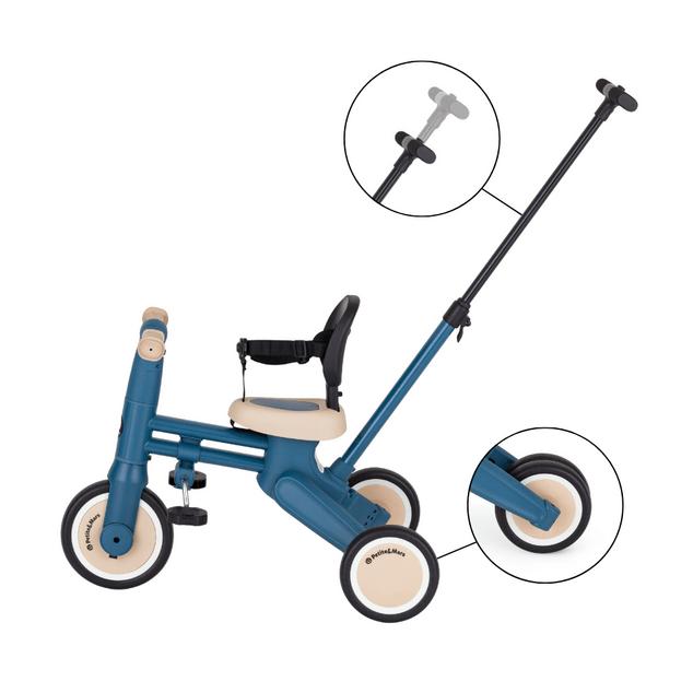 PETITE&amp;MARS Tricycle multifonction 4 en 1 Drift Ocean Blue