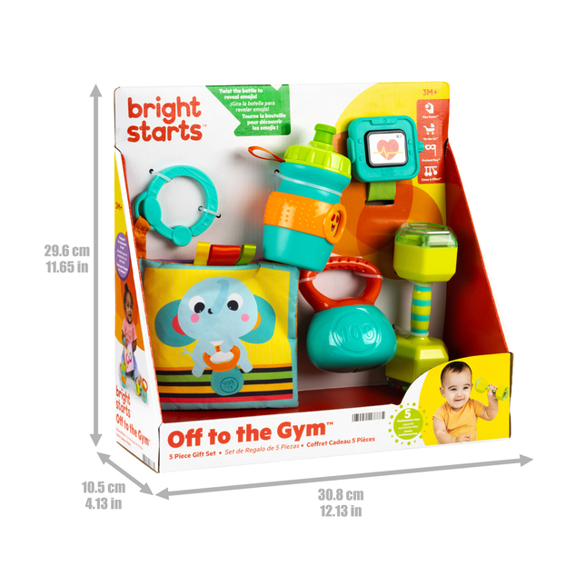 BRIGHT STARTS Set cadou pentru dezvoltarea coordonării și simțurilor Off to the Gym™, 3m+