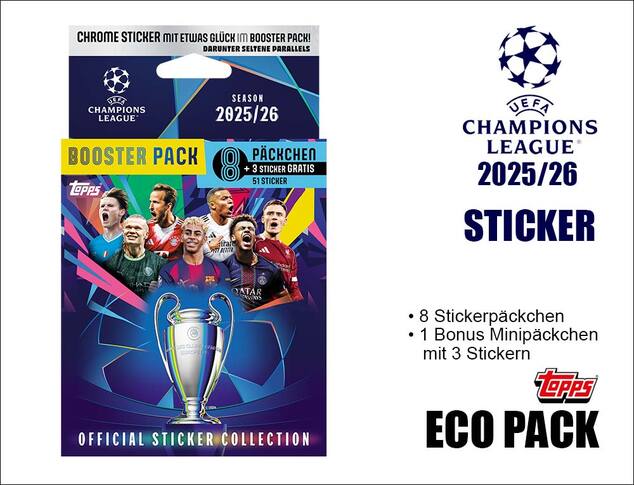 Topps UEFA Champions League 2025/2026 Stickers - Eco pack