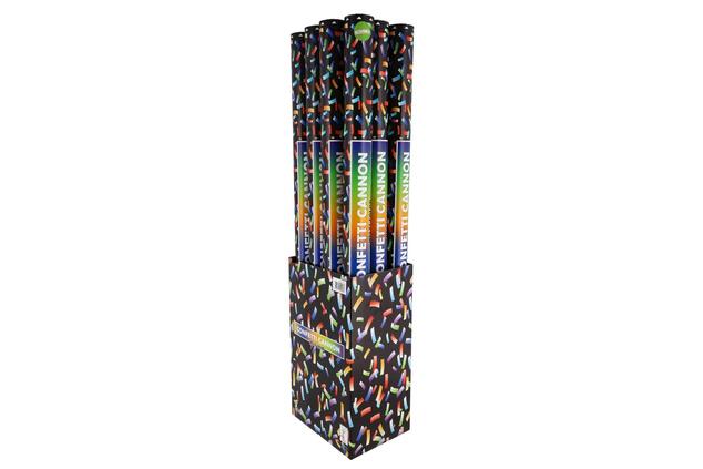 Coriandoli sparanti multicolori, in tubo 78x5cm 12pz