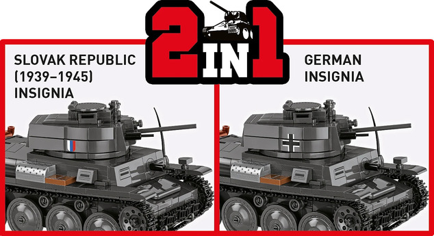 Cobi 2666 World War II Panzer 38(t)/ČKD LT vz. 38, 2v1, 1:28, 705 k, 1 f