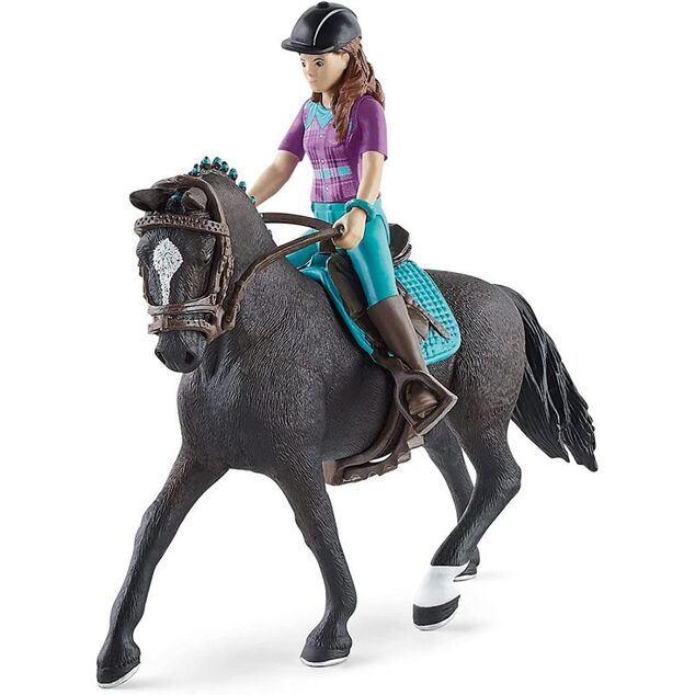 Schleich Hnedovláska Lisa s pohyblivými kĺbmi na koni
