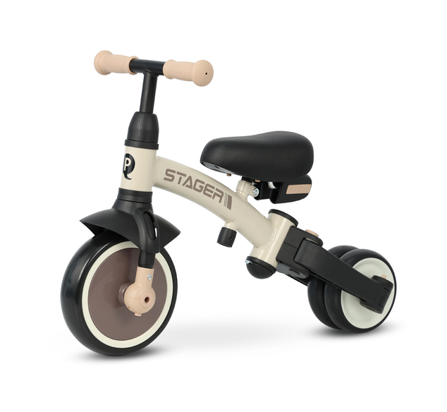 QPLAY Triciclo Stager 3 in 1 Marrone, 2-6 anni