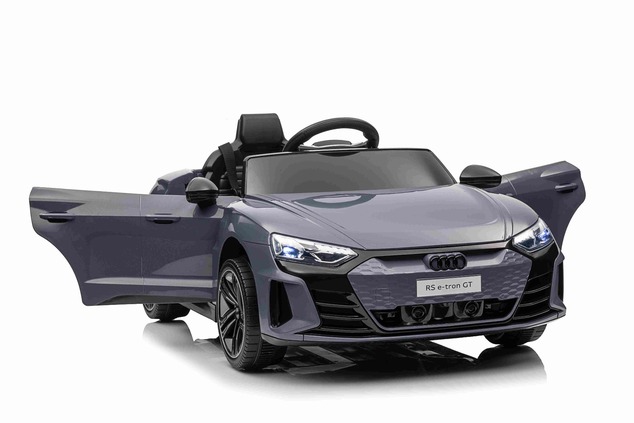 Elektrické autíčko Audi RS E-tron GT 12V, sivé, široké jednomiestne sedadlo, 2,4 GHz diaľk