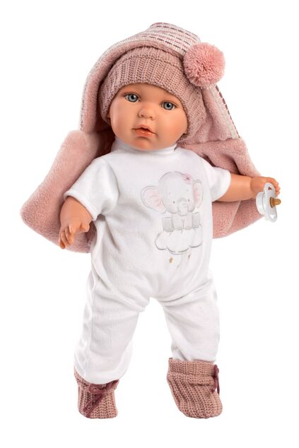 Llorens 42406 BABY JULIA - realistická bábika so zvukmi a mäkkým látkovým telom - 42 cm