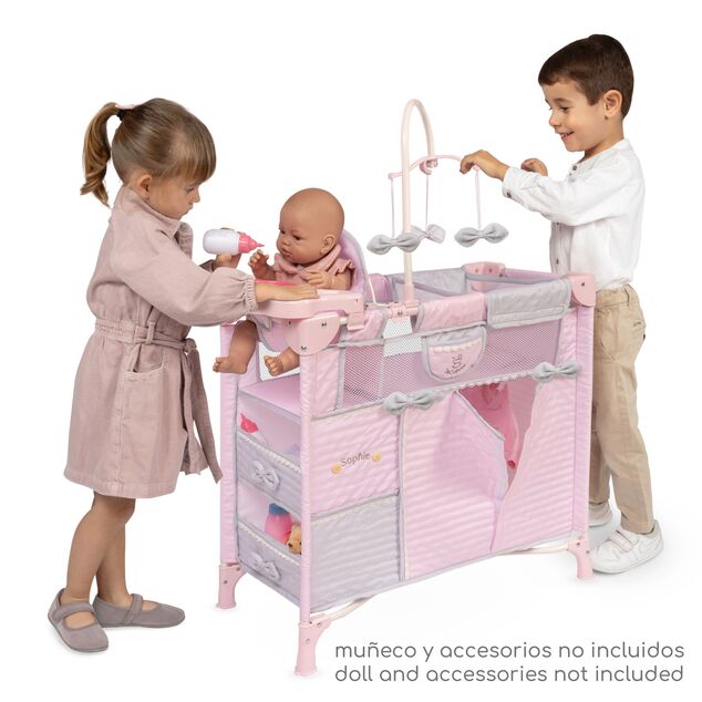 DeCuevas 53075 Klappbares Puppenbett mit 5 funktionalen Zubehörteilen Sophie 2025